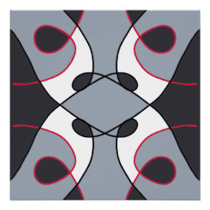 Póster Design de colheita de abstrato preto, cinza branca