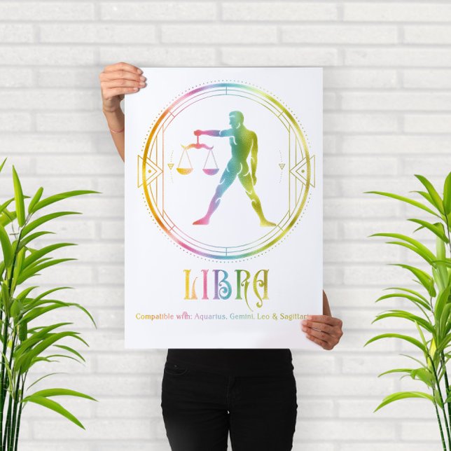 Poster Design de Compatibilidade de Libra Zodiac (Criador carregado)