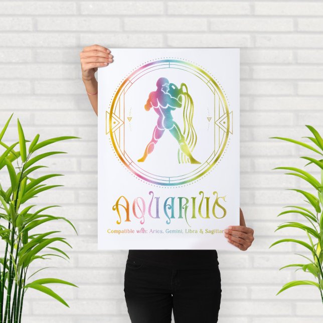 Poster Design de Compatibilidade de Zodíaco Aquário (Criador carregado)