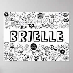 Poster design de Contorno 'BRIELLE' Colorido-você-mesmo