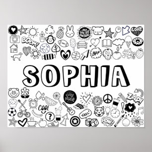Poster design de Contorno de Cores de 'SOPHIA'