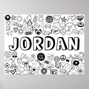 Poster design de Contorno 'JORDAN' Colorido-você-mesmo