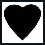 Póster Design de Coração de Amor Negro e Branco.<br><div class="desc">Um coração negro sobre fundo branco.</div>