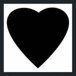 Póster Design de Coração de Amor Negro e Branco.<br><div class="desc">Um coração negro sobre fundo branco.</div>