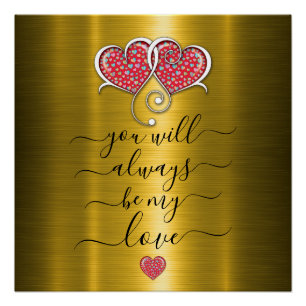 Póster Design de Corações Entrelaçados Minimalista Person