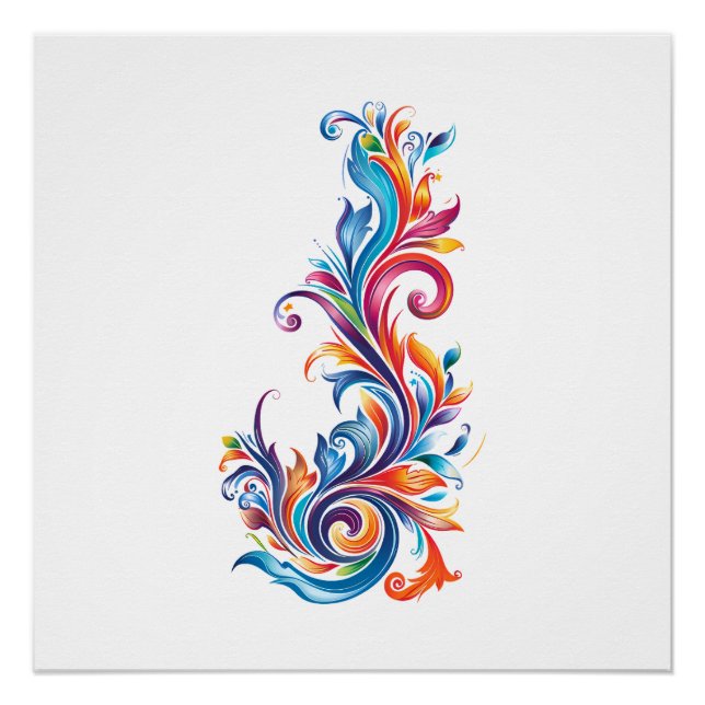 Póster design de cores abstratas "Vórtice Cromático" (Frente)
