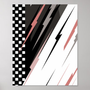 Poster Design de Corrida em Preto e Branco