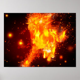 Poster Design de corridas de cavalos de incêndio