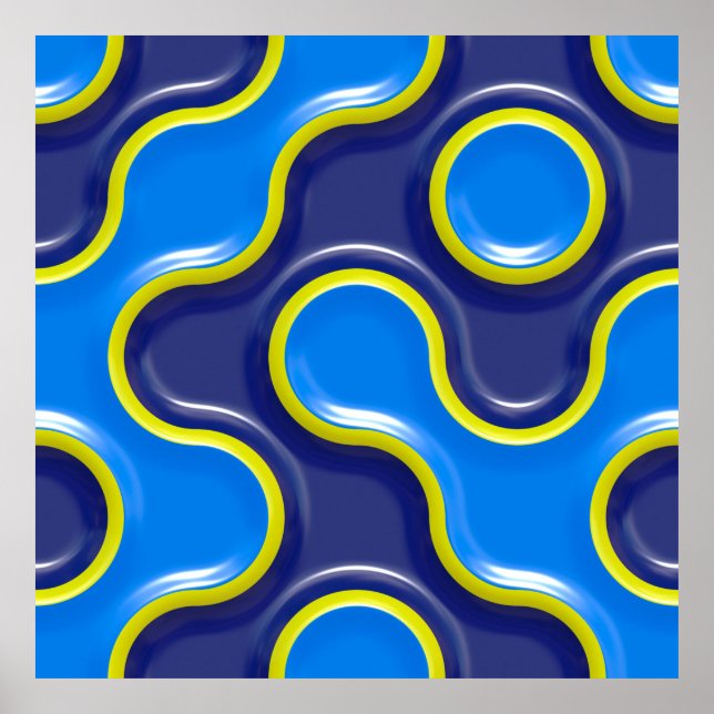 Poster design de curva de padrão contínuo (Frente)