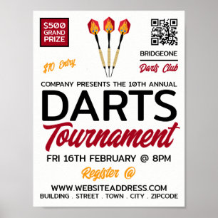 Poster Design de Darts, Anúncios de Torneio de Darts