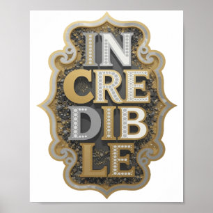 Poster Design de declaração INCRÍVEL Prata Jovial