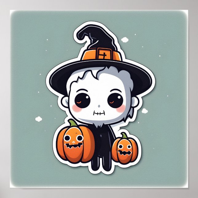 Poster design de decoração de Halloween (Frente)