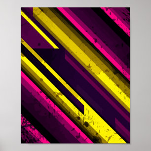 Poster Design de Diagonal Amarelo e Rosa Negrito
