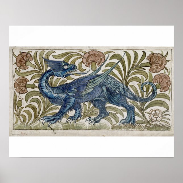 Póster design de 'Dragão' para um azulejo (c/c no papel) (Frente)