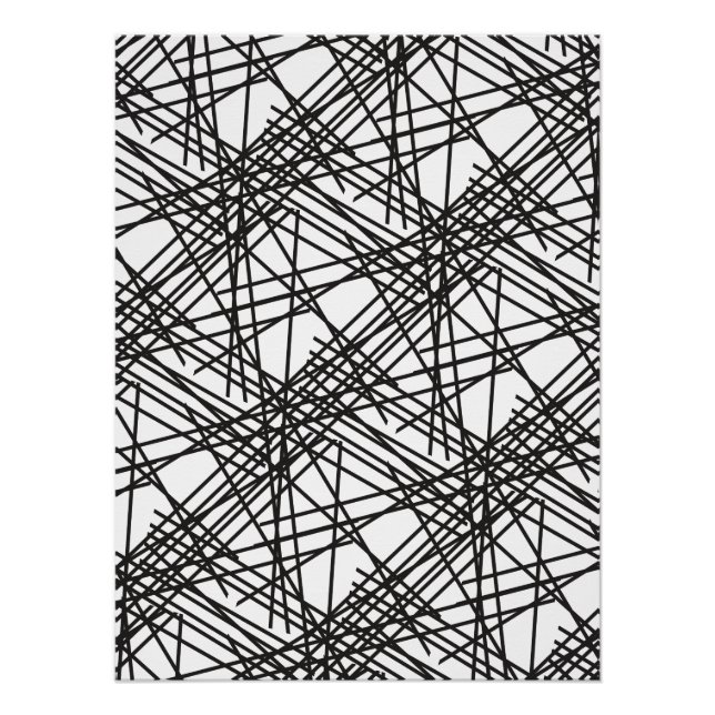 Póster Design de Efeito de Malha em Linha Preta (Frente)