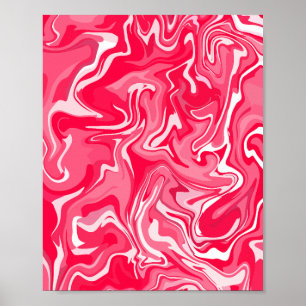 Poster Design de espiral abstrato em tons de rosa e branc