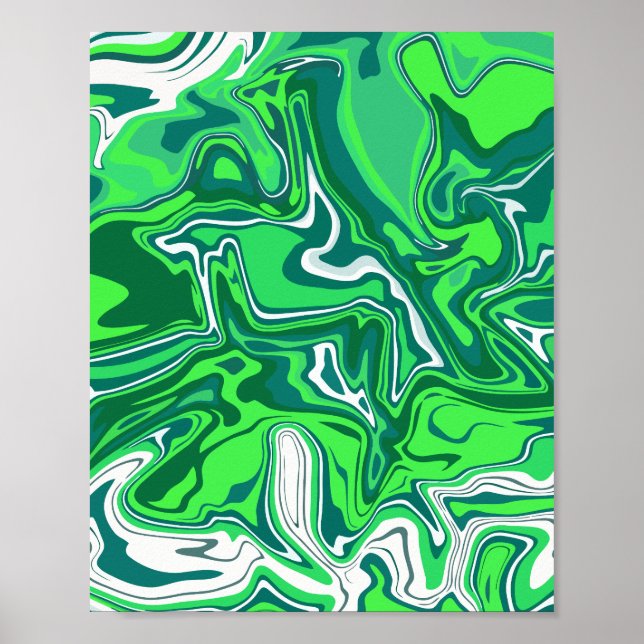 Poster Design de espiral Abstrato verde (Frente)