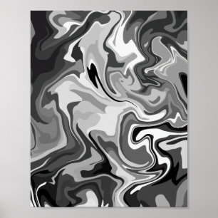 Poster Design de espiral de fluido monocromático