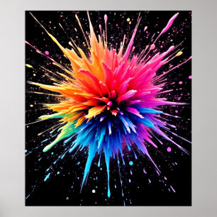 Poster Design de explosão de cor vibrante