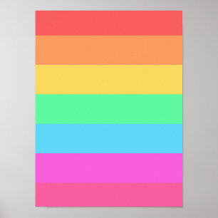 Poster Design de faixas de cores do arco-íris do Pastel