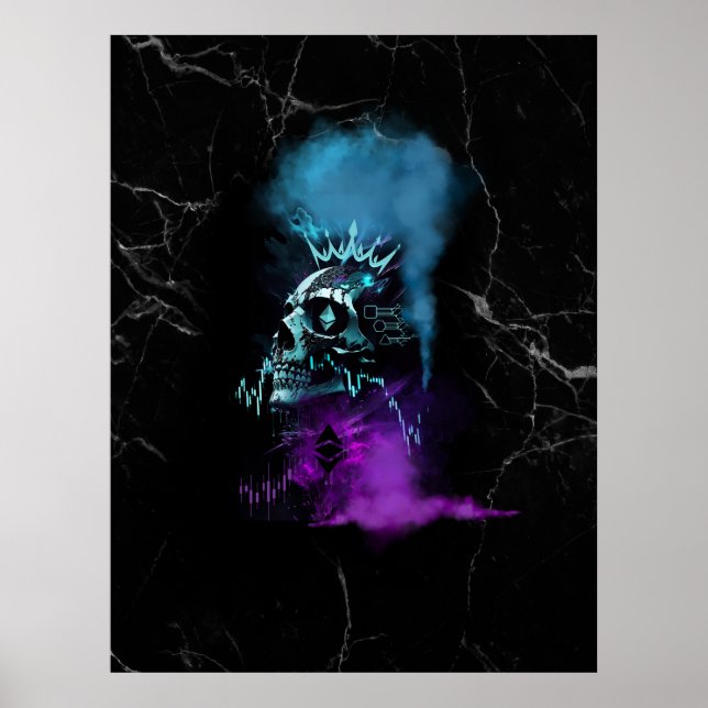 Poster Design de Fantasia | Criptomoeda | Bola de Mármore (Frente)