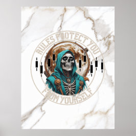 Poster Design de Fantasia em Mármore | Ceifador | Motivaç