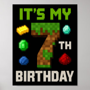 Poster Design de festa de aniversário infantil gamer nive