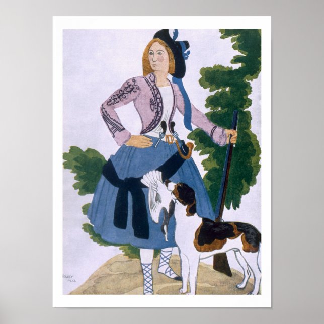 Póster Design de Figuras para a Caçadora, 1922 (luz color (Frente)