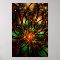 design de flor fractal abstrato