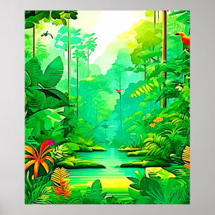 Poster Design de Floresta Exótica