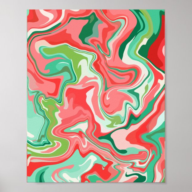 Poster Design de Fluido Abstrato Colorido (Frente)