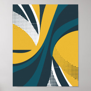 Poster Design de Fluxo Curvo abstrato