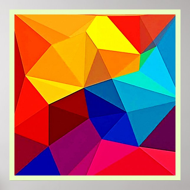 Poster Design de Fluxo Geométrico Abstrato Vibrante (Frente)