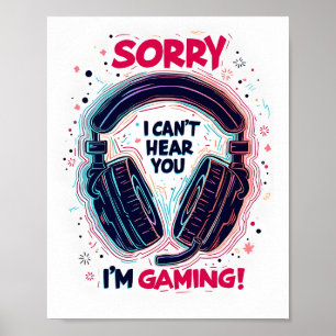 Poster Design de Fones de ouvido de jogos