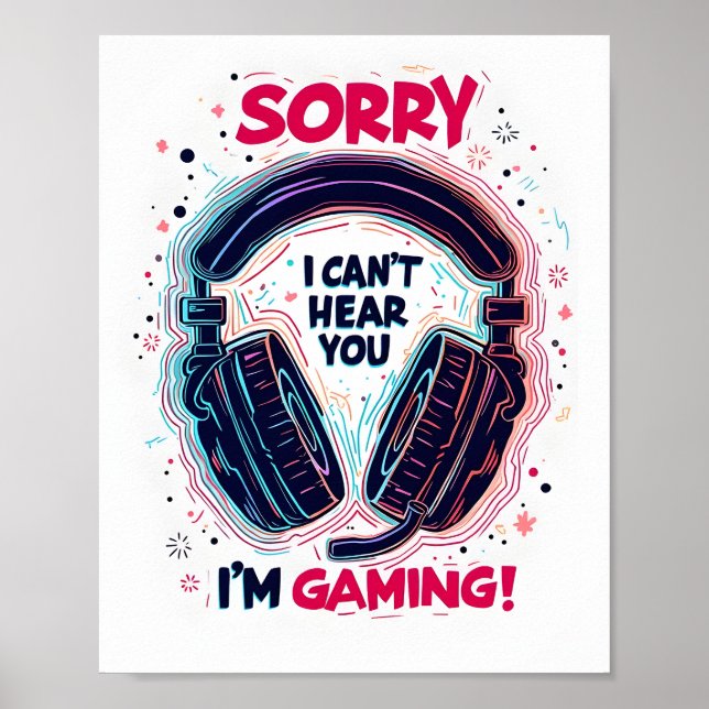 Poster Design de Fones de ouvido de jogos (Frente)