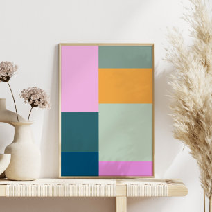 Poster Design de Formas Geométricas de Correção Colori