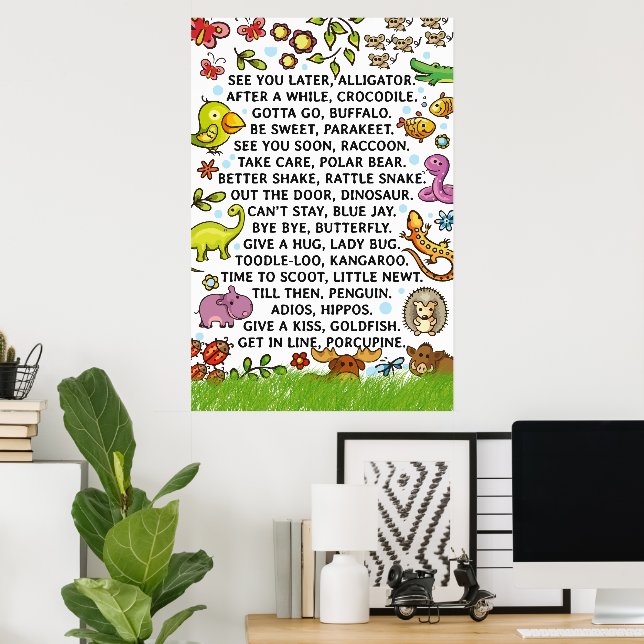 Poster Design de Frases Divertidas para Crianças (Escritório em casa)