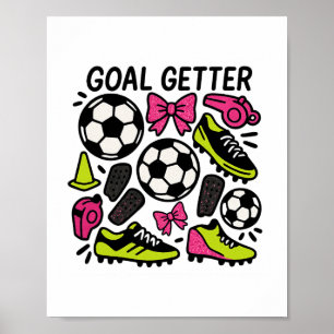Poster Design de Futebol Coquette de Conquistador de Meta