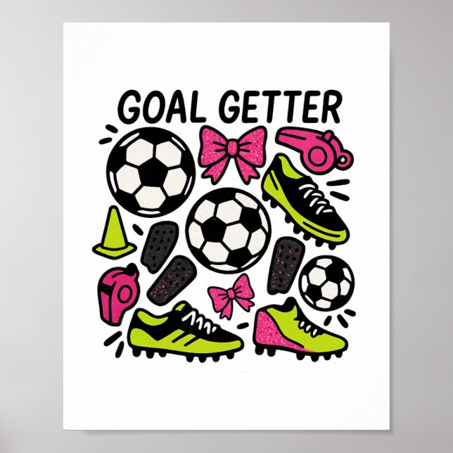 Poster Design de Futebol Coquette de Conquistador de Meta (Frente)