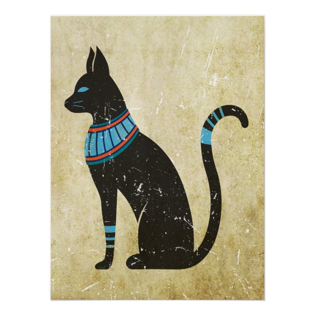 Póster Design de Gato Bastet (Frente)