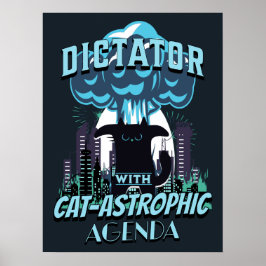 Poster Design de Gato Engraçado Catastrófico