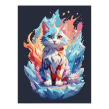 Design de Gato Fantástico de Cristal Bonito