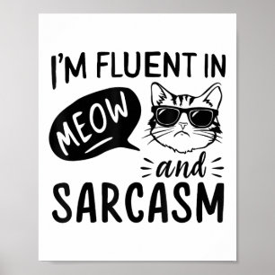 Poster Design De Gatos De Sarcasmo Para Uma Senhora De Ga