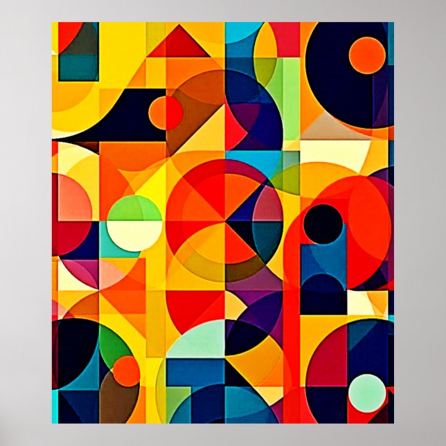 Poster Design de Geometria de Cor Bauhaus (Frente)