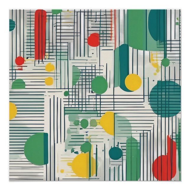 Póster Design de geometria dinâmica e moderna (Frente)