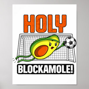 Poster Design de Goleiro de Futebol de Abacate Divertido 