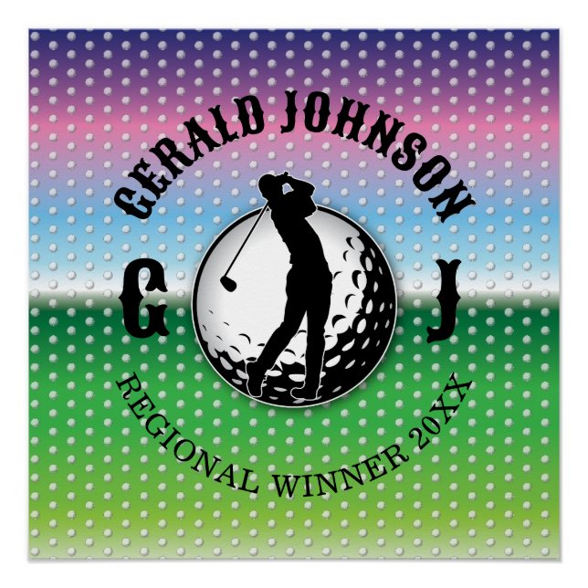 Póster Design de Golfe Elegante Minimalista (Frente)