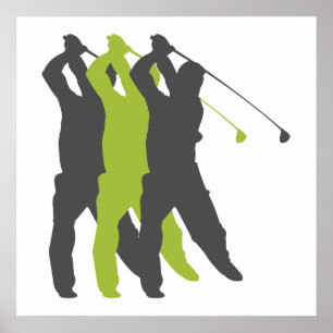 Póster design de golfe silhouettes