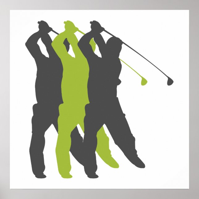 Póster design de golfe silhouettes (Frente)