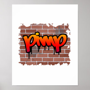 Poster design de grafite do pimp